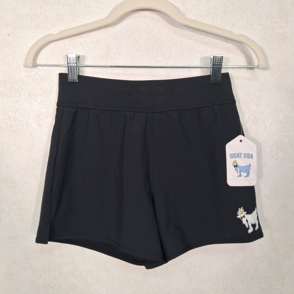 GOAT USA Athletic Shorts Youth Large Black GU-1509 Zipper Pocket Logo NWT
